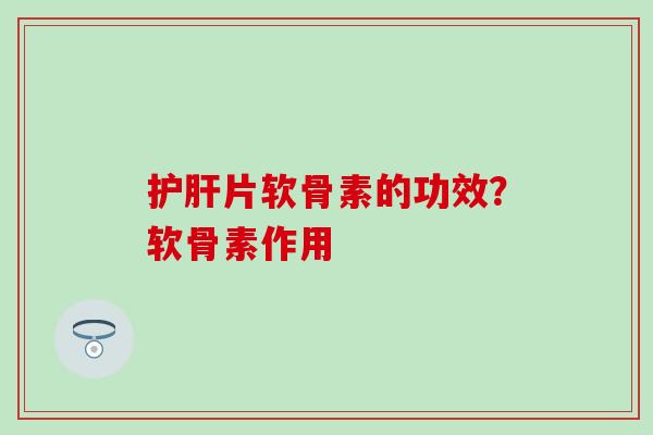 护肝片软骨素的功效？软骨素作用