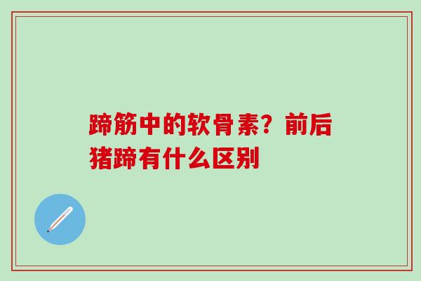 蹄筋中的软骨素？前后猪蹄有什么区别