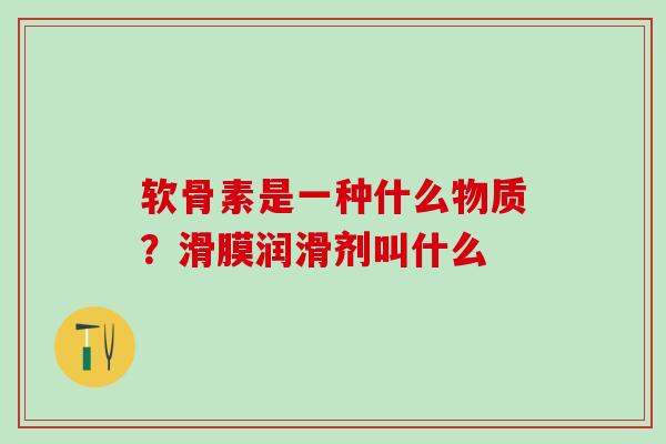 软骨素是一种什么物质?滑膜润滑剂叫什么 软骨素是一种什么物质?滑膜润滑剂叫什么