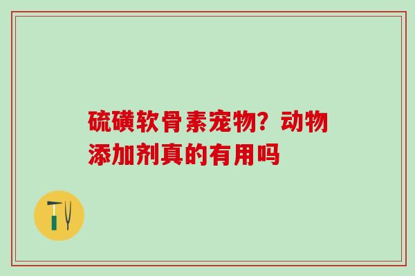 硫磺软骨素宠物？动物添加剂真的有用吗