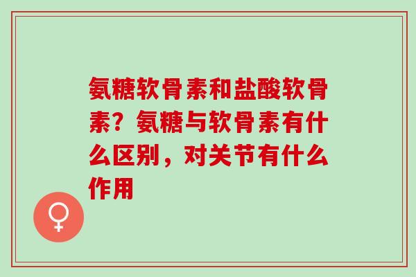 氨糖软骨素和盐酸软骨素？氨糖与软骨素有什么区别，对关节有什么作用