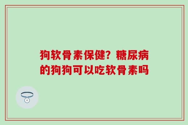 狗软骨素保健？糖尿病的狗狗可以吃软骨素吗