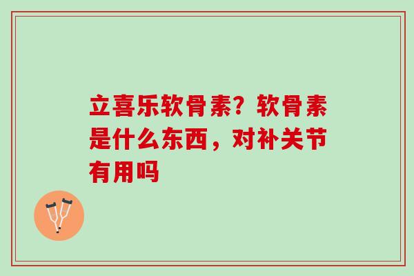 立喜乐软骨素？软骨素是什么东西，对补关节有用吗