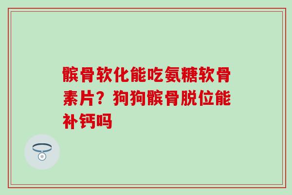 髌骨软化能吃氨糖软骨素片？狗狗髌骨脱位能补钙吗