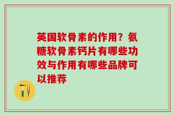 英国软骨素的作用？氨糖软骨素钙片有哪些功效与作用有哪些品牌可以推荐