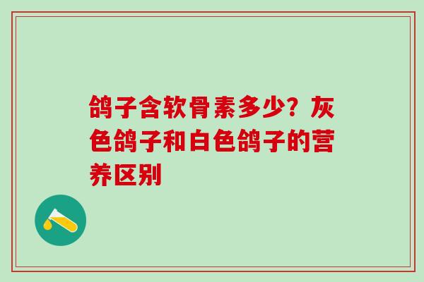 鸽子含软骨素多少？灰色鸽子和白色鸽子的营养区别