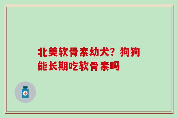 北美软骨素幼犬？狗狗能长期吃软骨素吗