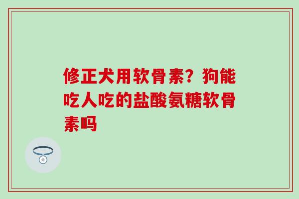 修正犬用软骨素？狗能吃人吃的盐酸氨糖软骨素吗