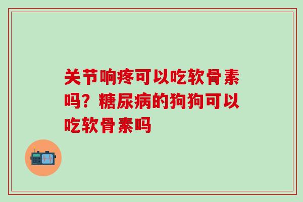 关节响疼可以吃软骨素吗？糖尿病的狗狗可以吃软骨素吗