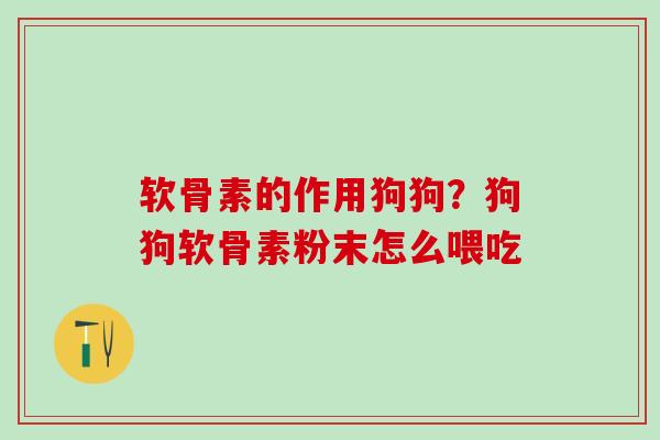 软骨素的作用狗狗？狗狗软骨素粉末怎么喂吃