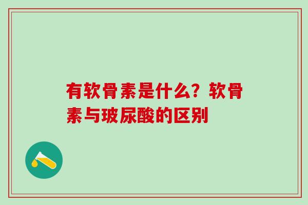 有软骨素是什么？软骨素与玻尿酸的区别
