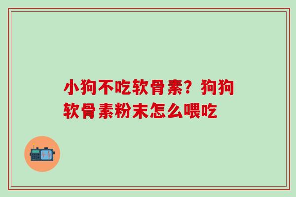 小狗不吃软骨素？狗狗软骨素粉末怎么喂吃