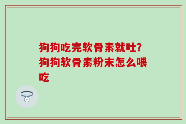 狗狗吃完软骨素就吐？狗狗软骨素粉末怎么喂吃