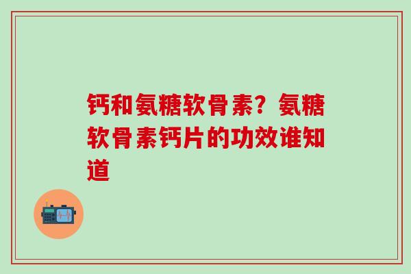 钙和氨糖软骨素?氨糖软骨素钙片的功效谁知道 钙和氨糖软骨素?氨糖软骨素钙片的功效谁知道
