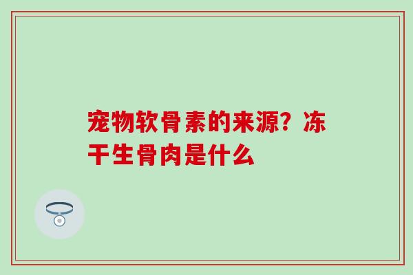 宠物软骨素的来源？冻干生骨肉是什么