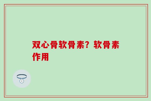 双心骨软骨素？软骨素作用