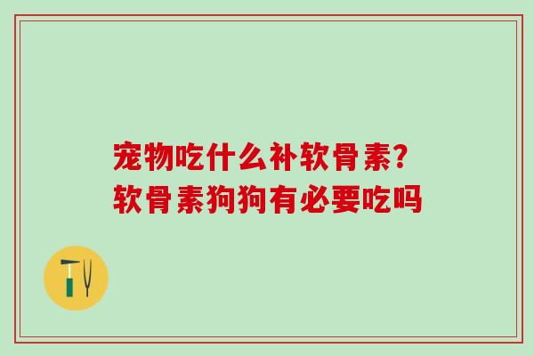 宠物吃什么补软骨素？软骨素狗狗有必要吃吗