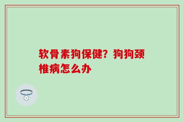 软骨素狗保健？狗狗颈椎病怎么办