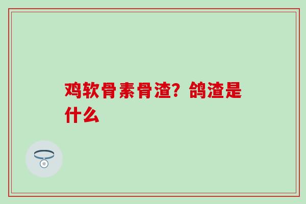 鸡软骨素骨渣？鸽渣是什么