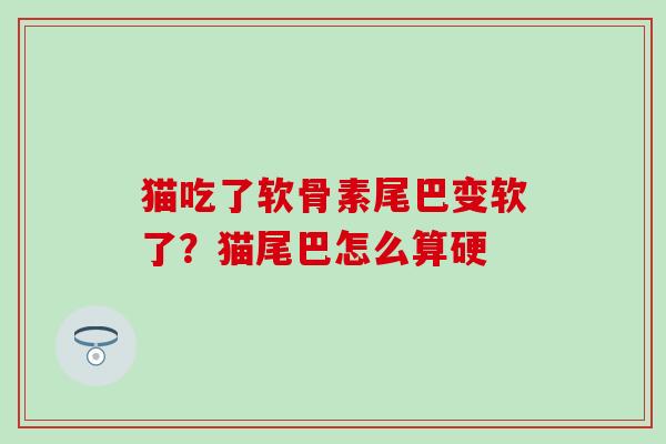 猫吃了软骨素尾巴变软了？猫尾巴怎么算硬