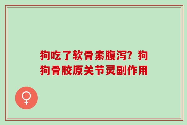 狗吃了软骨素腹泻？狗狗骨胶原关节灵副作用