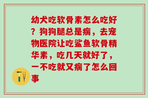 幼犬吃软骨素怎么吃好？狗狗腿总是瘸，去宠物医院让吃鲨鱼软骨精华素，吃几天就好了，一不吃就又瘸了怎么回事