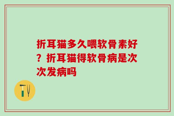 折耳猫多久喂软骨素好？折耳猫得软骨病是次次发病吗