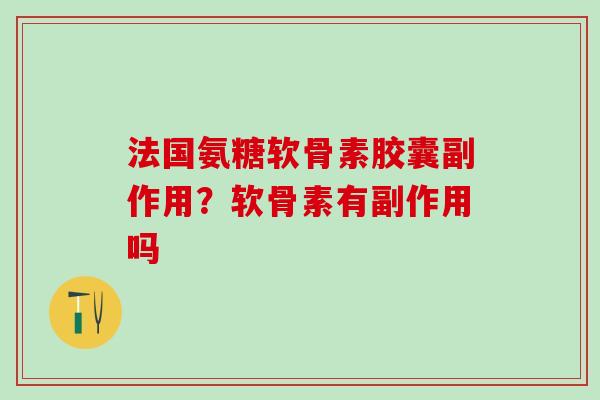法国氨糖软骨素胶囊副作用？软骨素有副作用吗