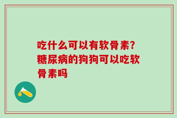 吃什么可以有软骨素？糖尿病的狗狗可以吃软骨素吗