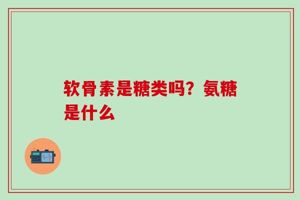 软骨素是糖类吗？氨糖是什么