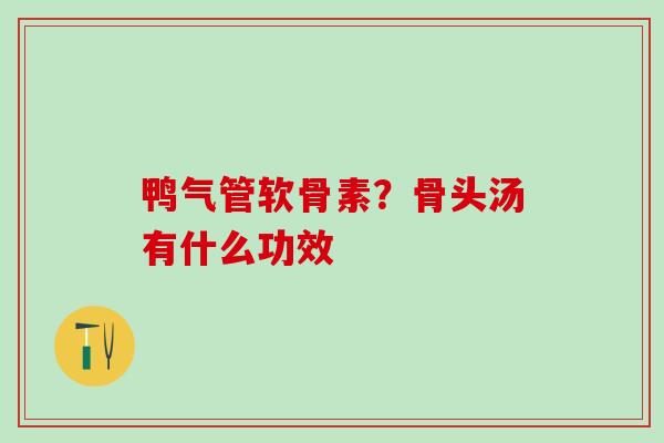 鸭气管软骨素?骨头汤有什么功效 鸭气管软骨素?骨头汤有什么功效