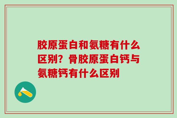 胶原蛋白和氨糖有什么区别?骨胶原蛋白钙与氨糖钙有什么区别 胶原蛋白和氨糖有什么区别?骨胶原蛋白钙与氨糖钙有什么区别