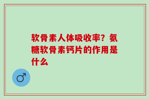 软骨素人体吸收率？氨糖软骨素钙片的作用是什么