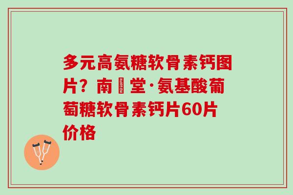 多元高氨糖软骨素钙图片？南雲堂·氨基酸葡萄糖软骨素钙片60片价格