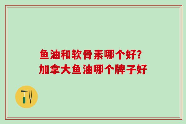 鱼油和软骨素哪个好？加拿大鱼油哪个牌子好