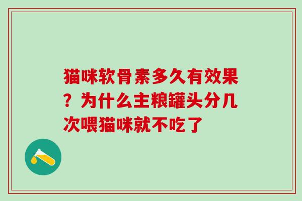 猫咪软骨素多久有效果？为什么主粮罐头分几次喂猫咪就不吃了