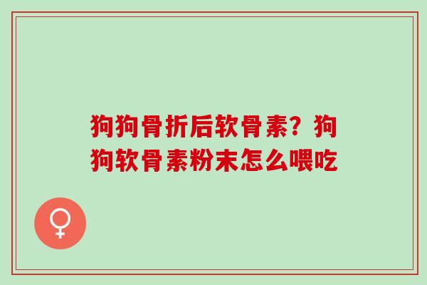 狗狗骨折后软骨素？狗狗软骨素粉末怎么喂吃