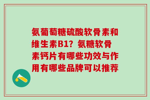 氨葡萄糖硫酸软骨素和维生素B1？氨糖软骨素钙片有哪些功效与作用有哪些品牌可以推荐