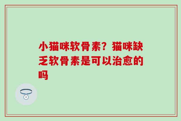 小猫咪软骨素？猫咪缺乏软骨素是可以治愈的吗