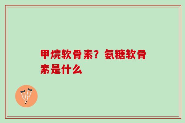 甲烷软骨素？氨糖软骨素是什么