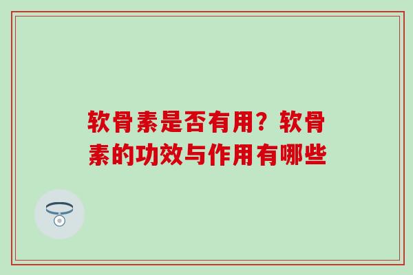 软骨素是否有用？软骨素的功效与作用有哪些