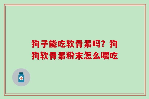 狗子能吃软骨素吗？狗狗软骨素粉末怎么喂吃