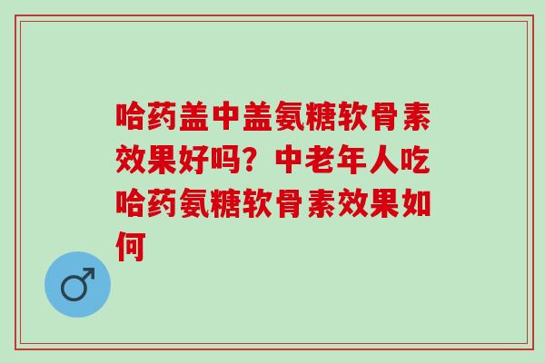 哈药盖中盖氨糖软骨素效果好吗？中老年人吃哈药氨糖软骨素效果如何