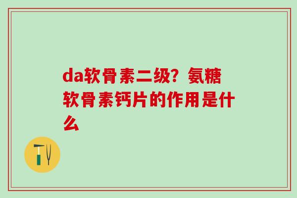 da软骨素二级？氨糖软骨素钙片的作用是什么