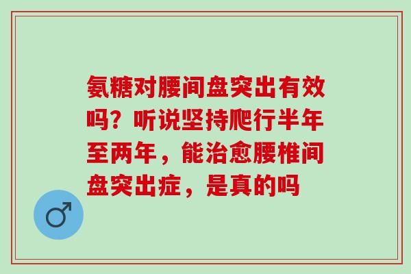 氨糖对腰间盘突出有效吗？听说坚持爬行半年至两年，能治愈腰椎间盘突出症，是真的吗