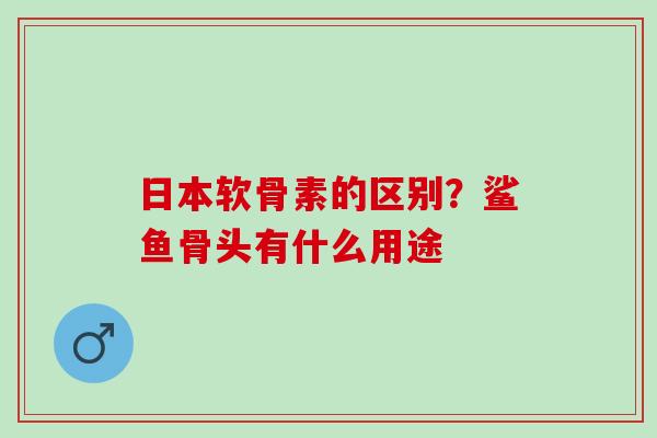 日本软骨素的区别？鲨鱼骨头有什么用途
