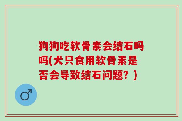 狗狗吃软骨素会结石吗吗(犬只食用软骨素是否会导致结石问题？)