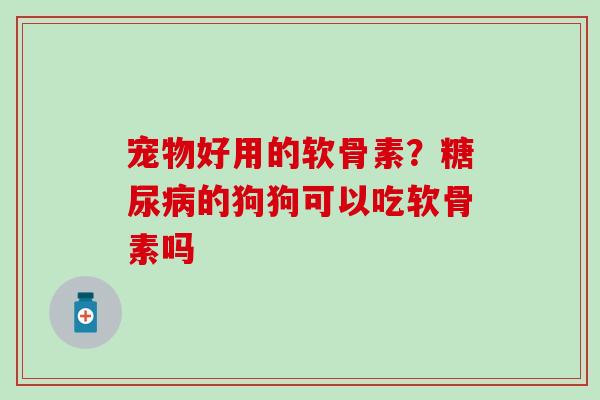 宠物好用的软骨素？糖尿病的狗狗可以吃软骨素吗