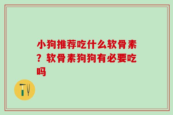 小狗推荐吃什么软骨素?软骨素狗狗有必要吃吗 小狗推荐吃什么软骨素?软骨素狗狗有必要吃吗