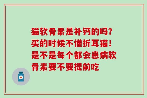 猫软骨素是补钙的吗？买的时候不懂折耳猫！是不是每个都会患病软骨素要不要提前吃